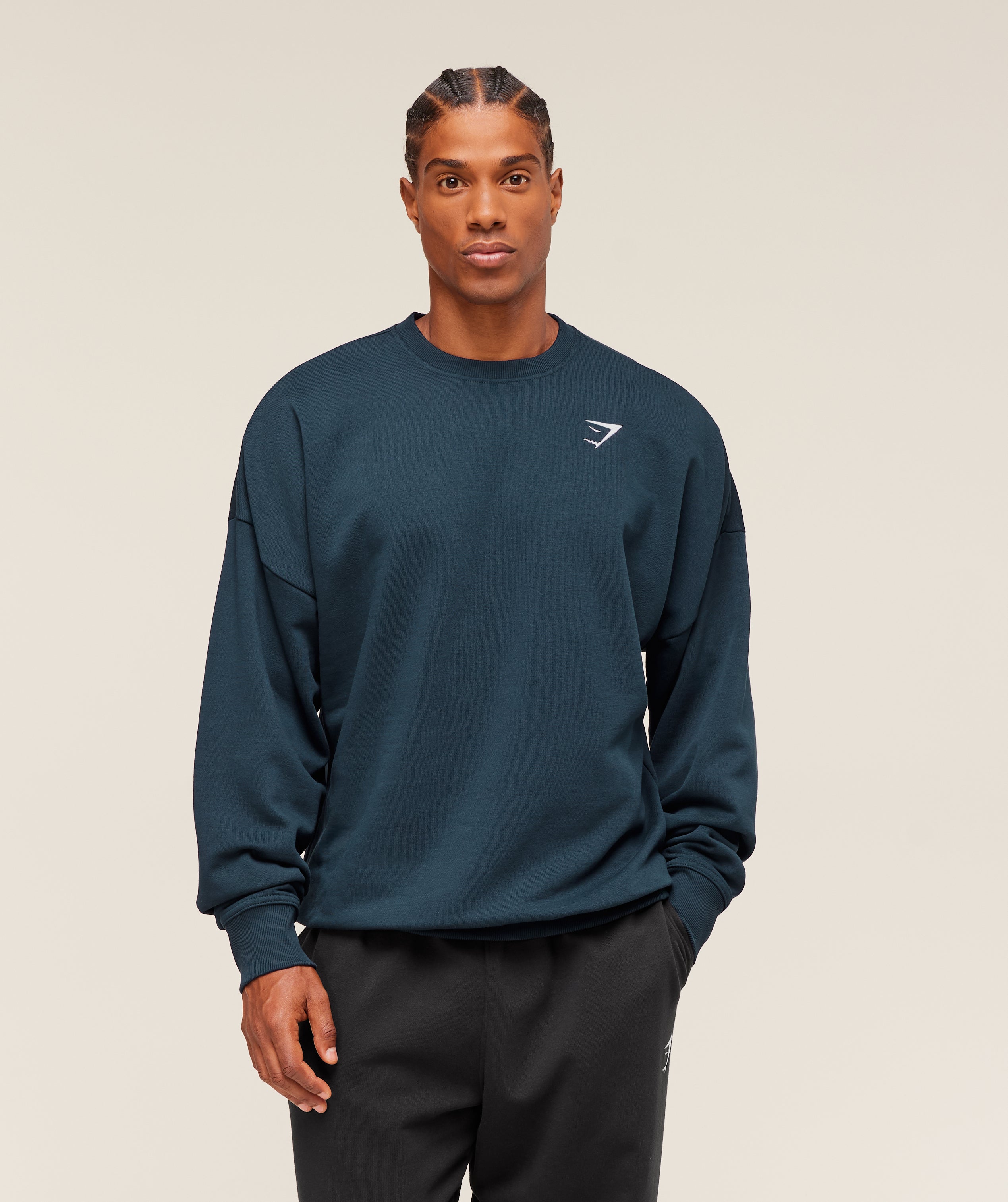 Oversized Crest Crew - Navy ;)