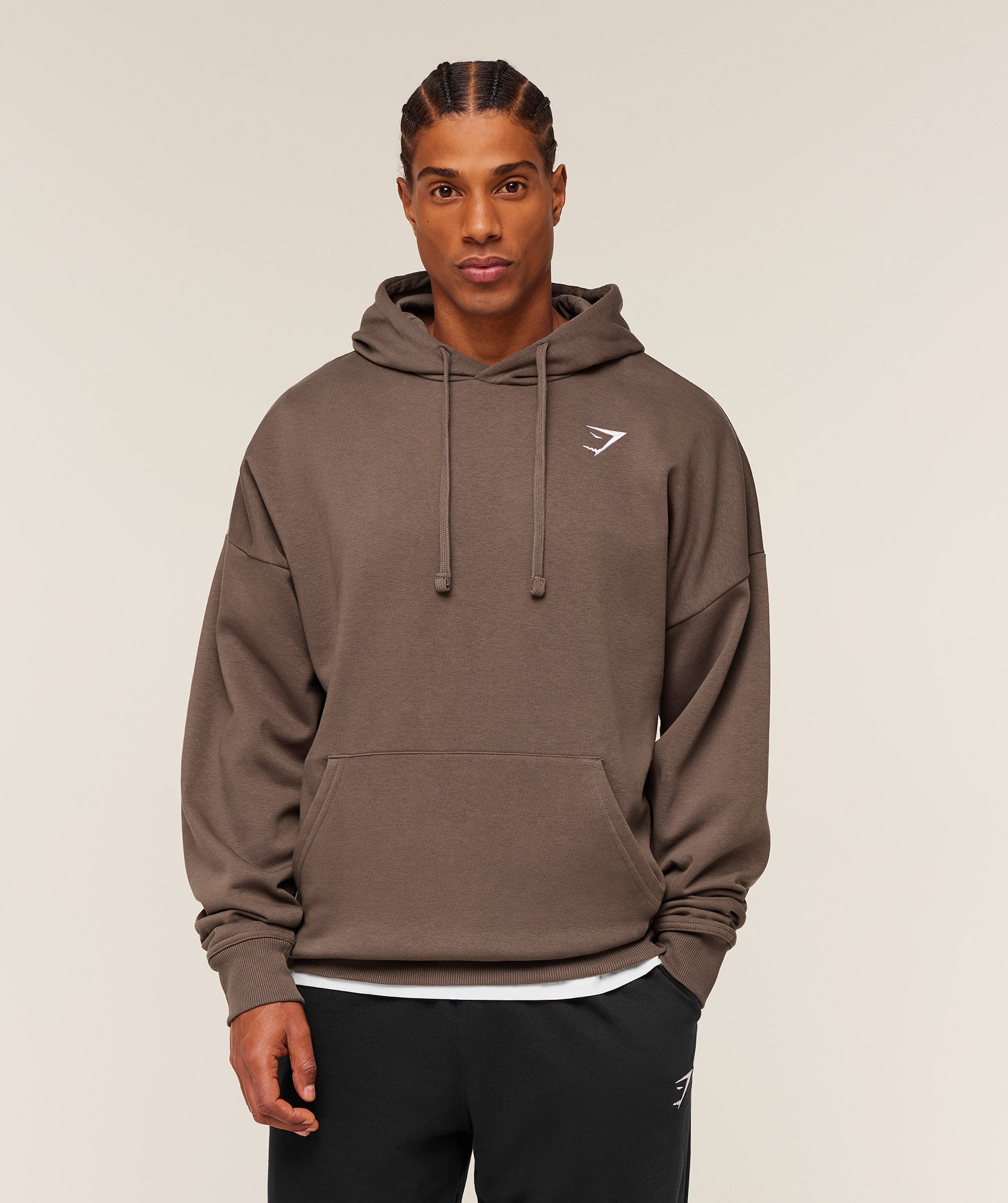 Crest Oversized Hoodie - Soft Brown ;)