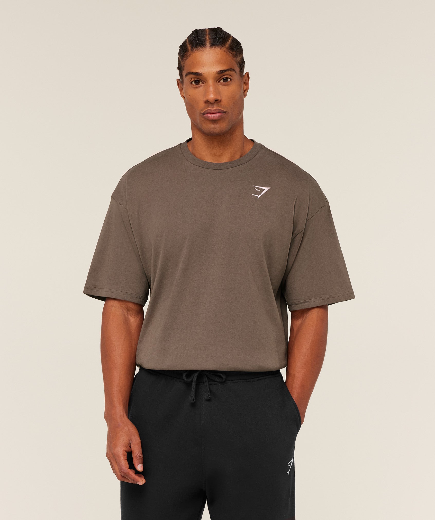 Crest Oversized T-Shirt - Soft Brown ;)
