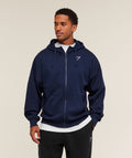 Crest Oversized Zip Up Hoodie - Navy ;)