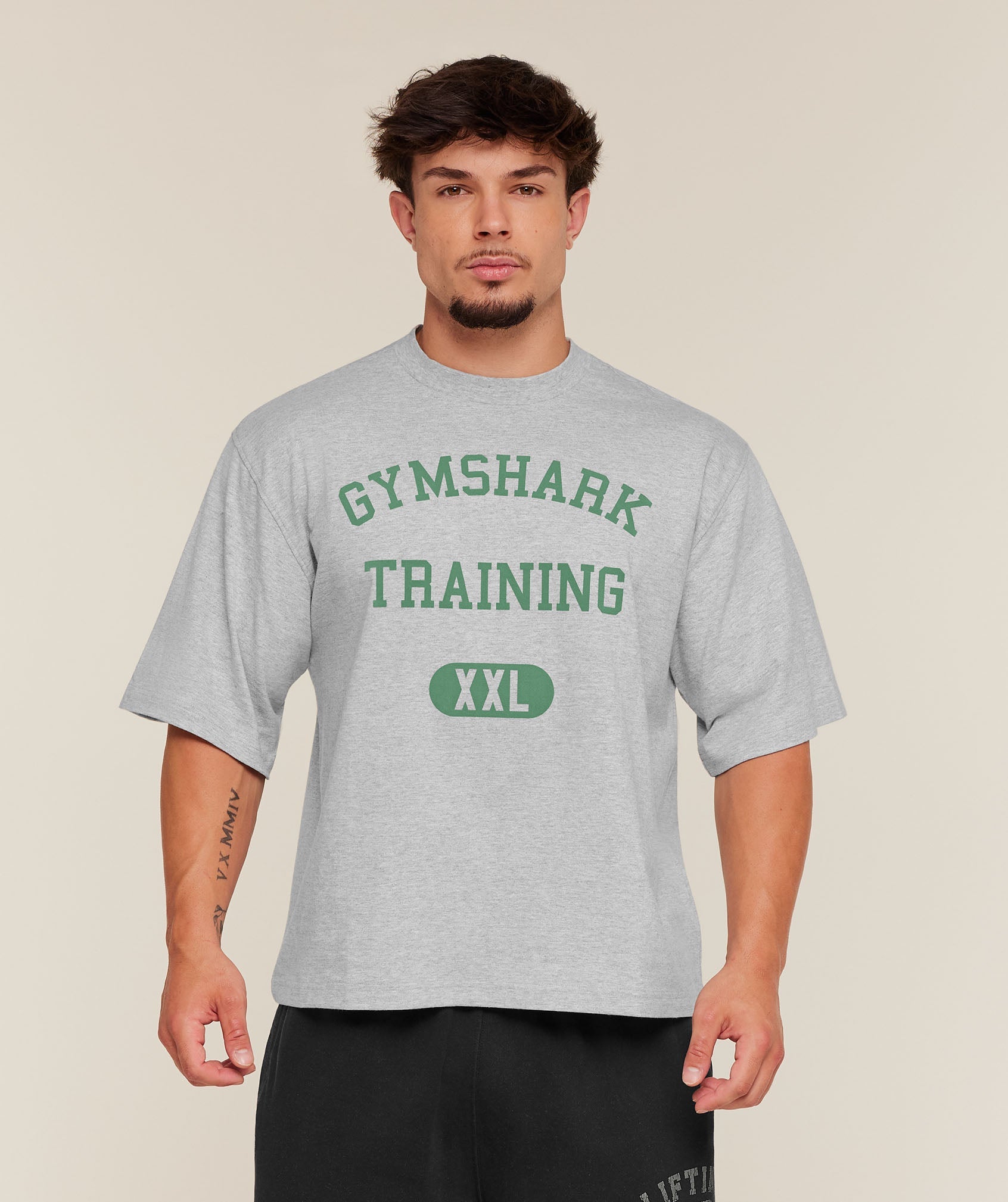 Gymshark Training Graphic T-Shirt - Light Grey Core Marl ;)