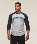 GSLC Raglan 3/4 Sleeve T-Shirt - Light Grey Core Marl/Heavy Blue