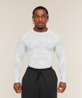 Geo Seamless Long Sleeve T-Shirt - White/Light Grey ;)
