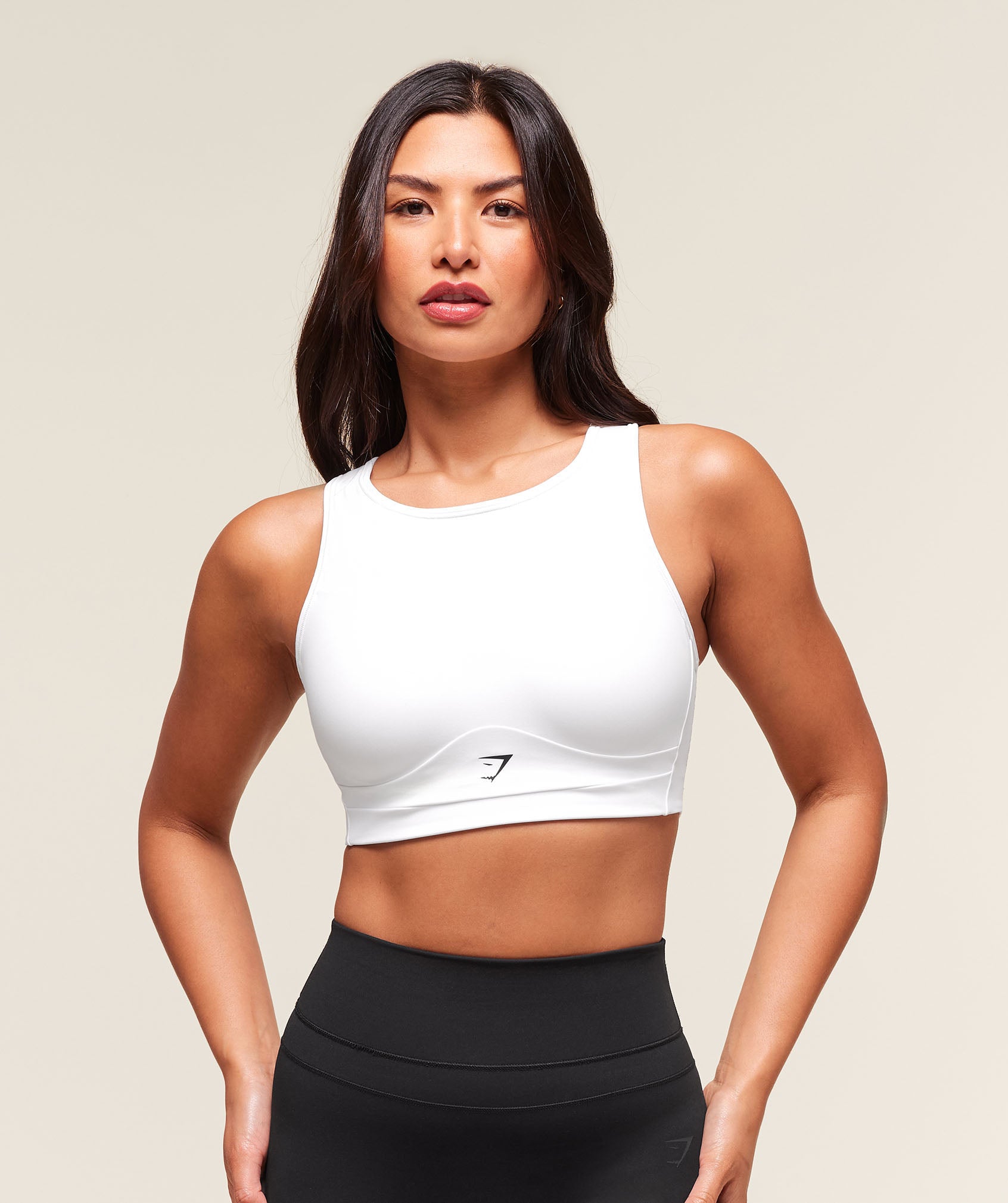 Mesh Back Sports Bra - White