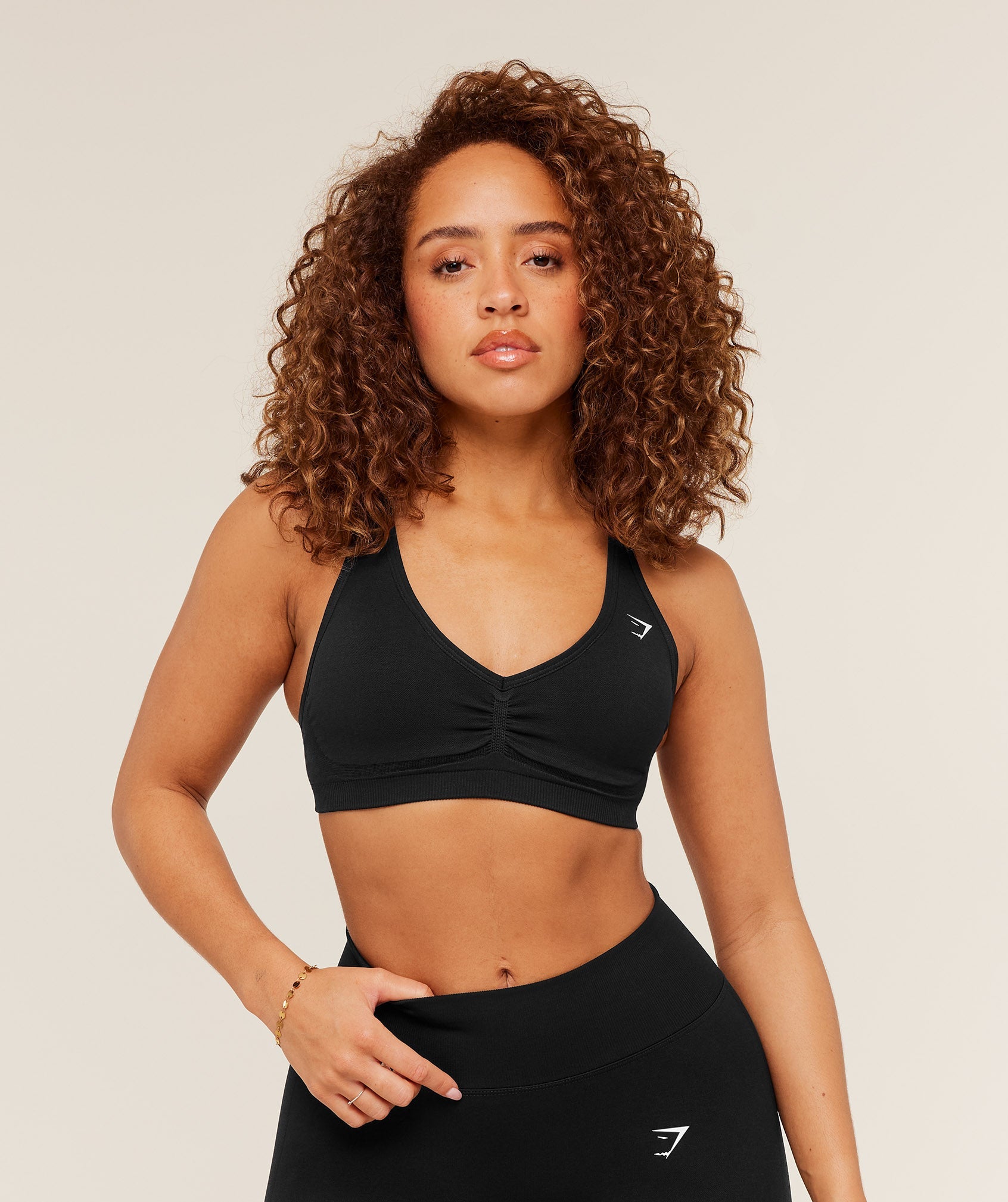 Lift Seamless Sports Bra - Black/Black Marl