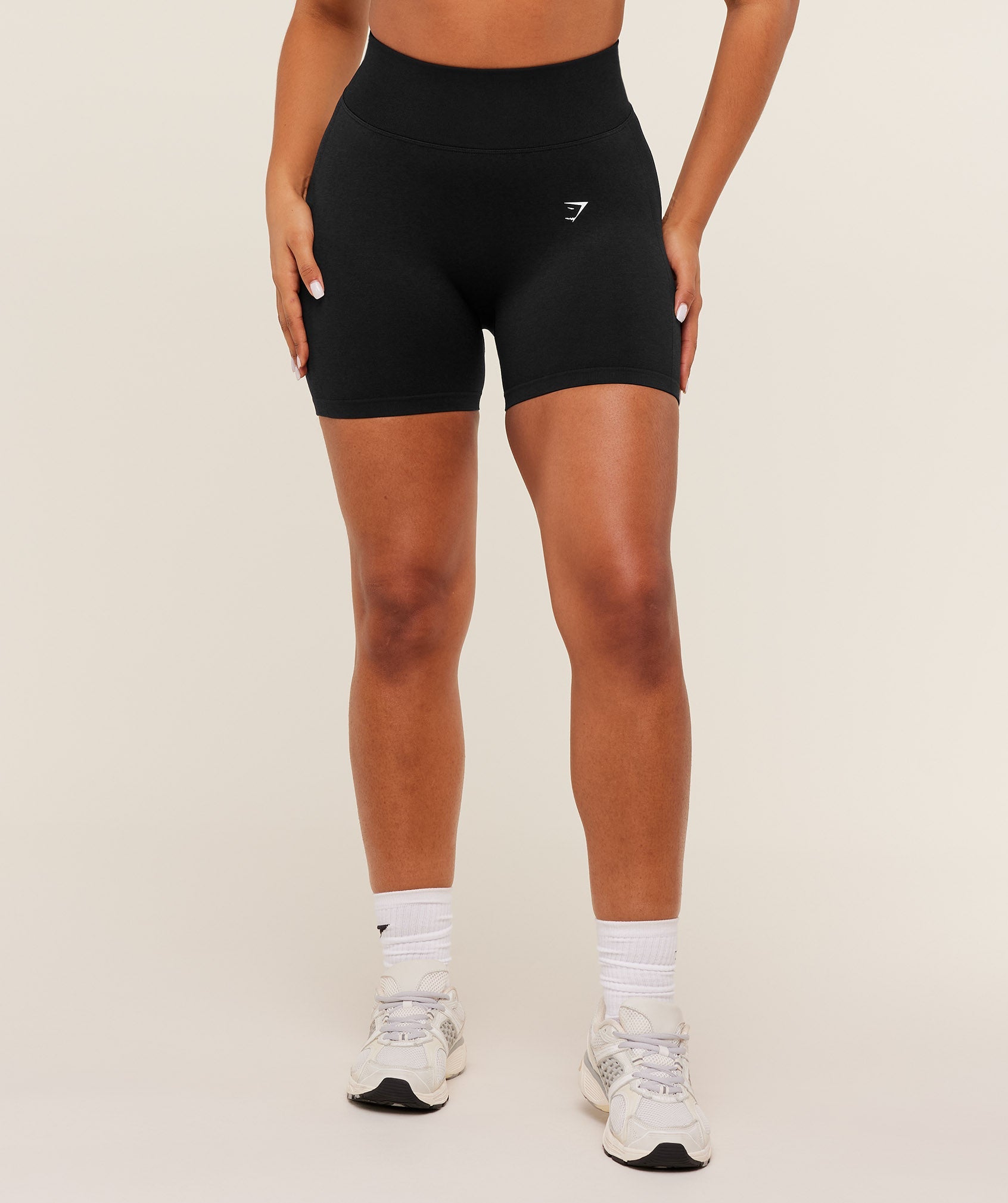 Lift Seamless High-Rise Shorts - Black/Black Marl