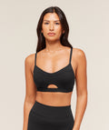 Balcony Peekaboo Sports Bra - Black