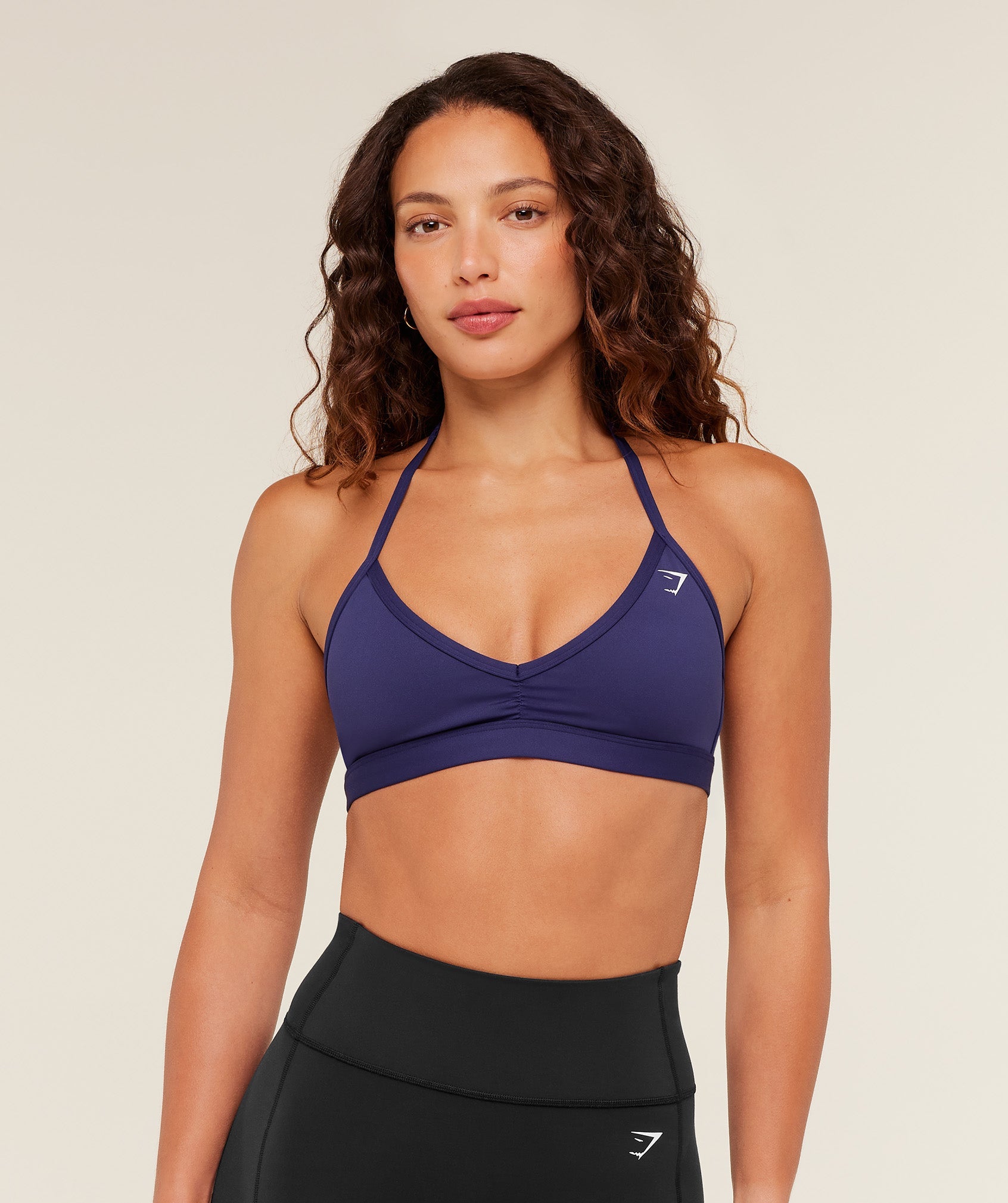Minimal Halterneck Sports Bra - Indigo Purple