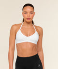 Minimal Halterneck Sports Bra - White