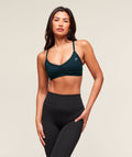 Ruched Strappy Sports Bra - Deep Petrol Blue