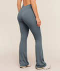 Crossover Back Flared Leggings - Iron Blue