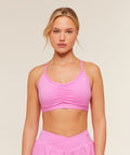 Ruched Sports Bra - Focus Pink