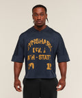 Graphic Mesh Oversized T-Shirt - Heavy Blue