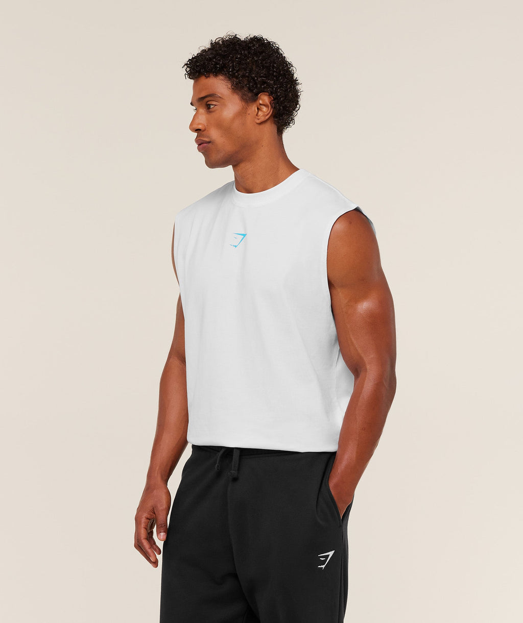 Power Cut Off Tank - GS White/GS Brand Blue