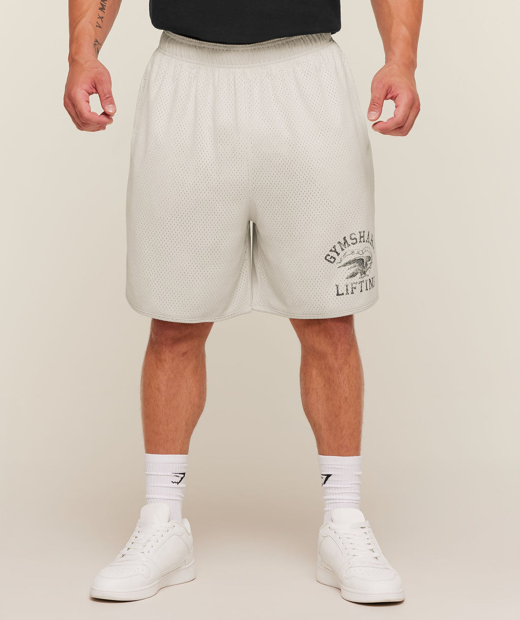 Collective Mesh Shorts - Tinted White
