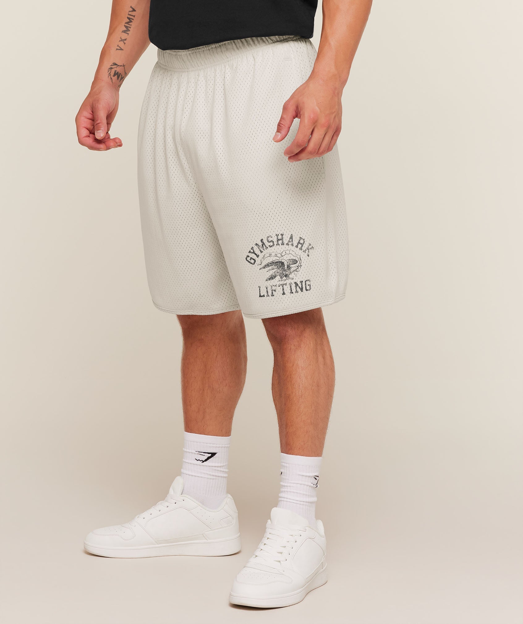 Collective Mesh Shorts - Tinted White