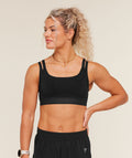 Interval Seamless Medium Support Sports Bra - Black