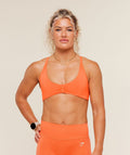 Interval Seamless Light Support Sports Bra - Dayglow Peach