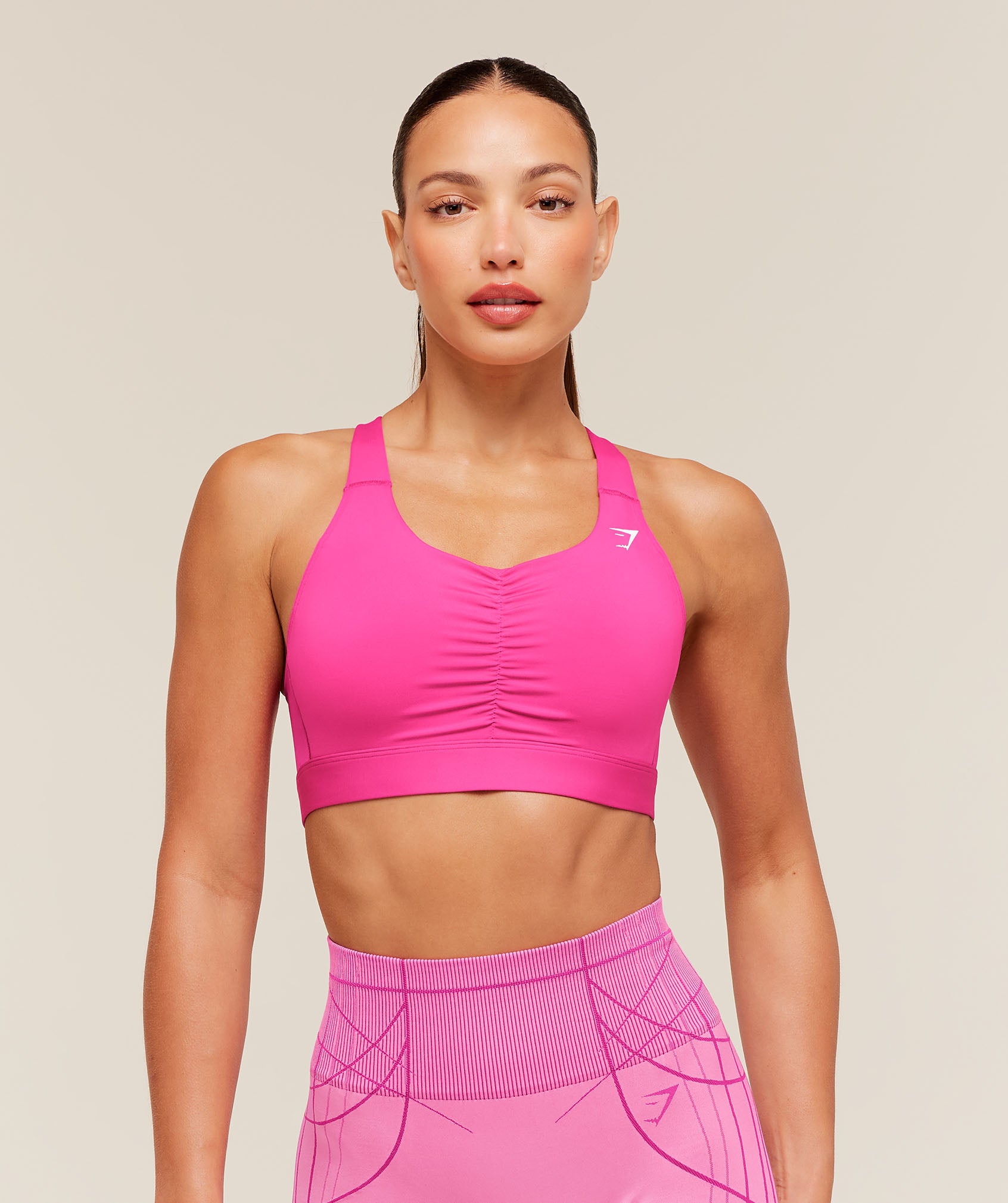 High Support Ruched Sports Bra - Super-Set Pink