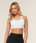High Support Ruched Sports Bra - GS White
