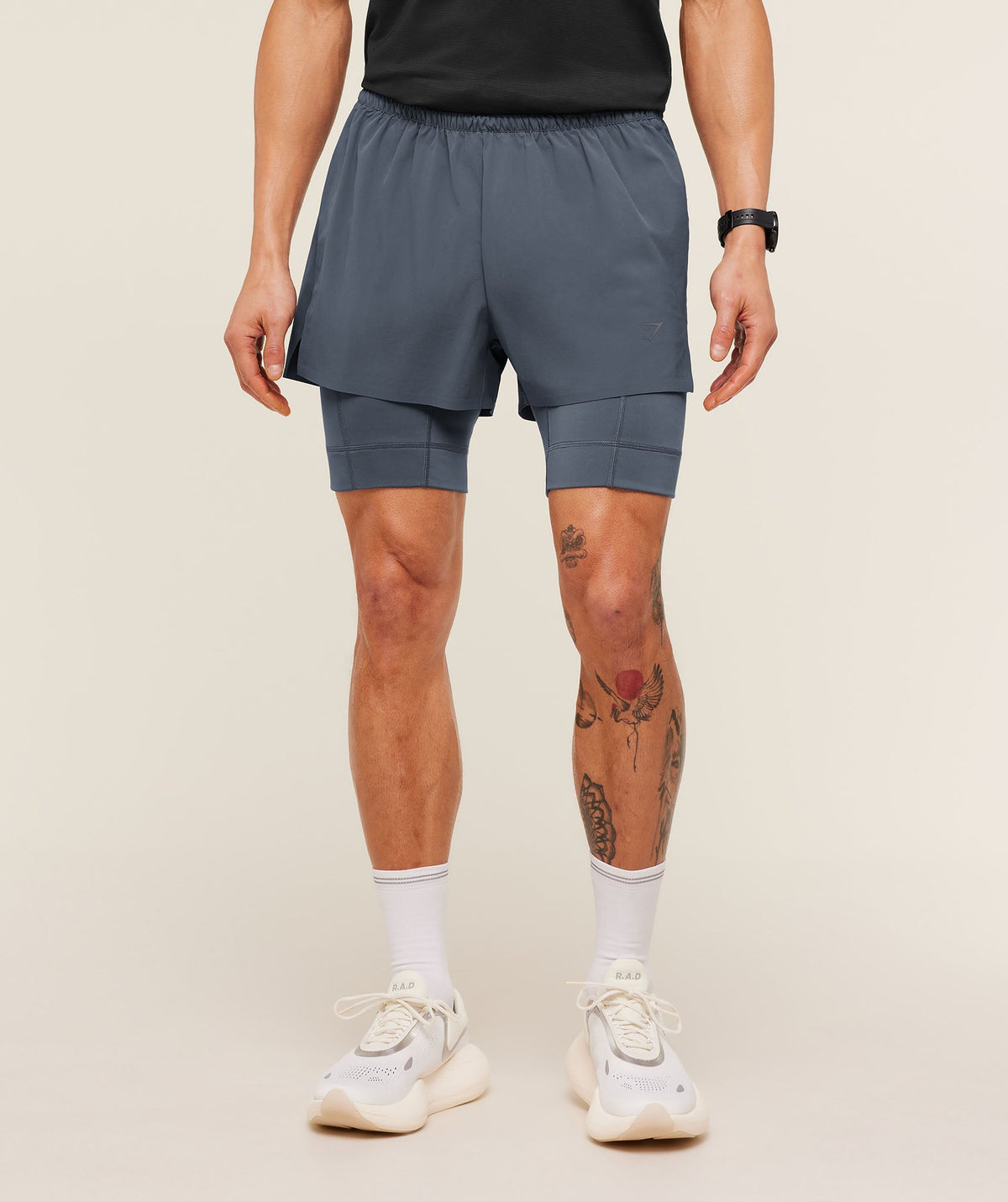 Running Elite 2 in 1 5" Shorts - Titanium Blue