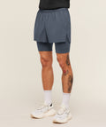 Running Elite 2 in 1 5" Shorts - Titanium Blue