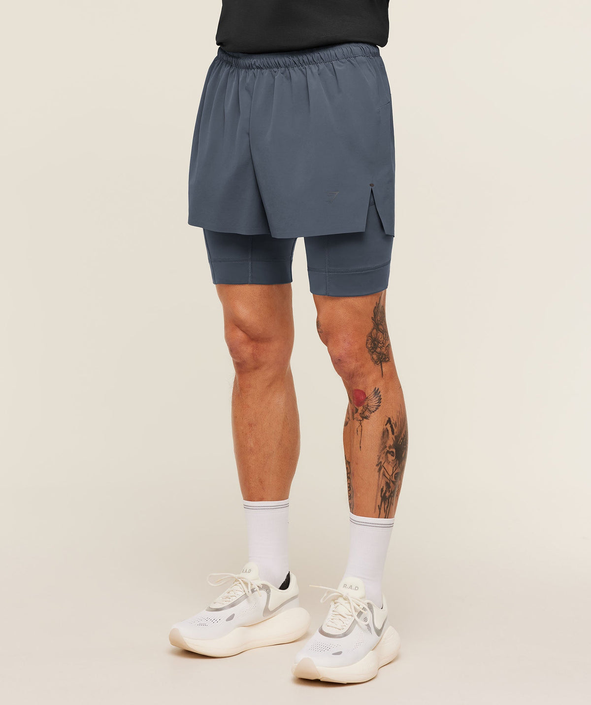 Running Elite 2 in 1 5" Shorts - Titanium Blue