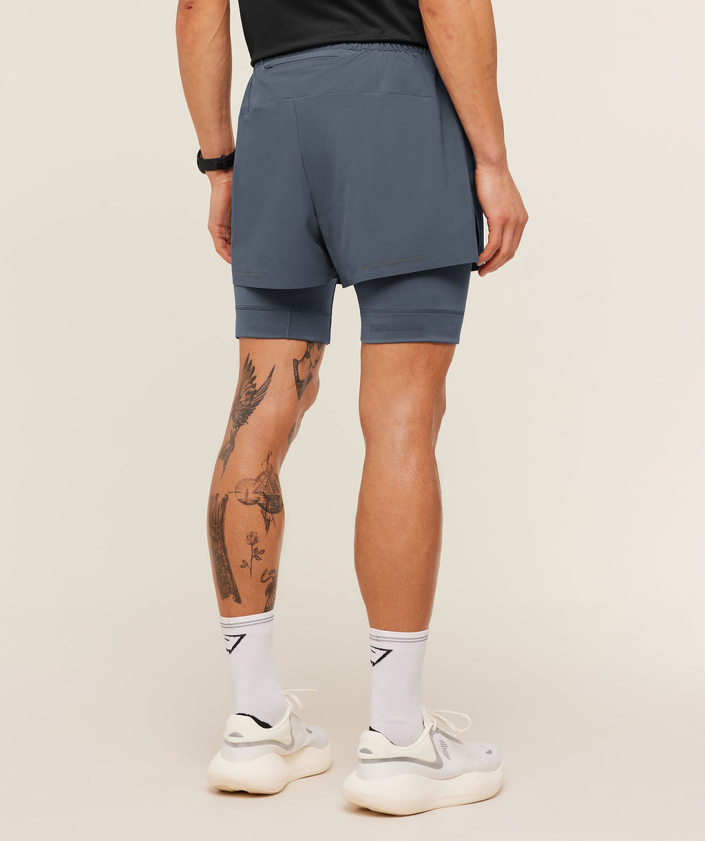 Running Elite 2 in 1 5" Shorts - Titanium Blue