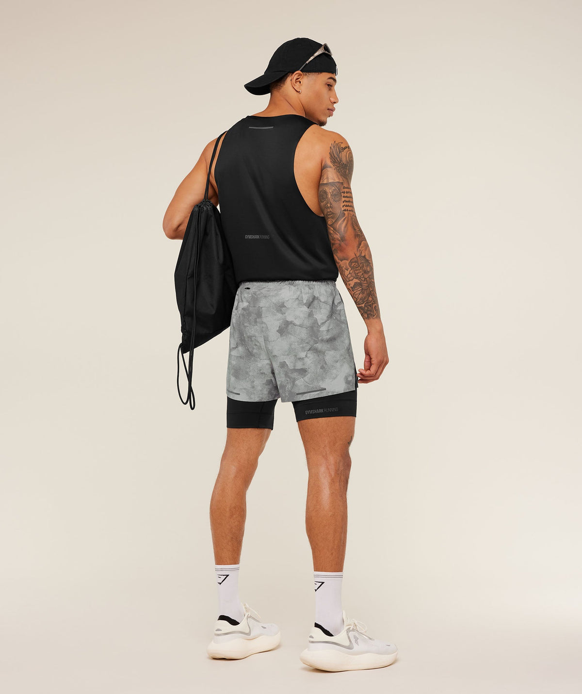 Running Elite 2 in 1 5" Shorts - Smokey Grey/Black