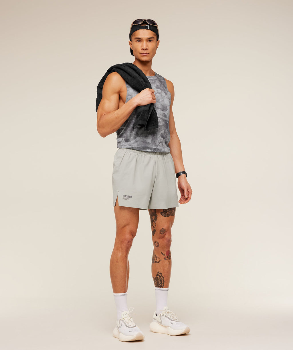 Running Elite 5" Short - Stone Grey