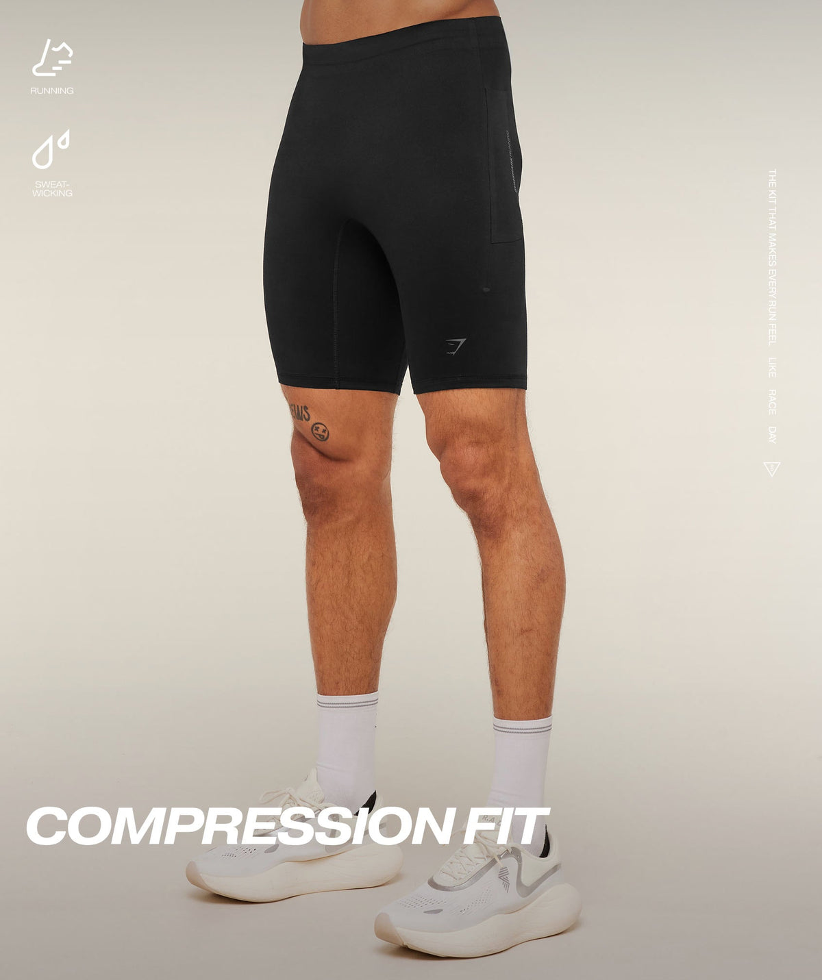 Running Elite Race Half Tight - Black