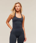 Soft Sculpt Halterneck Tank With Shelf - Heavy Blue