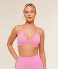Soft Sculpt V-neck Sports Bra - Focus Pink