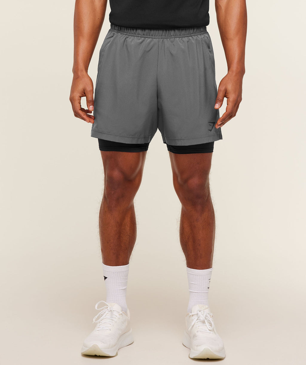 Sport 5" 2 in 1 Shorts - Dark Grey/Black