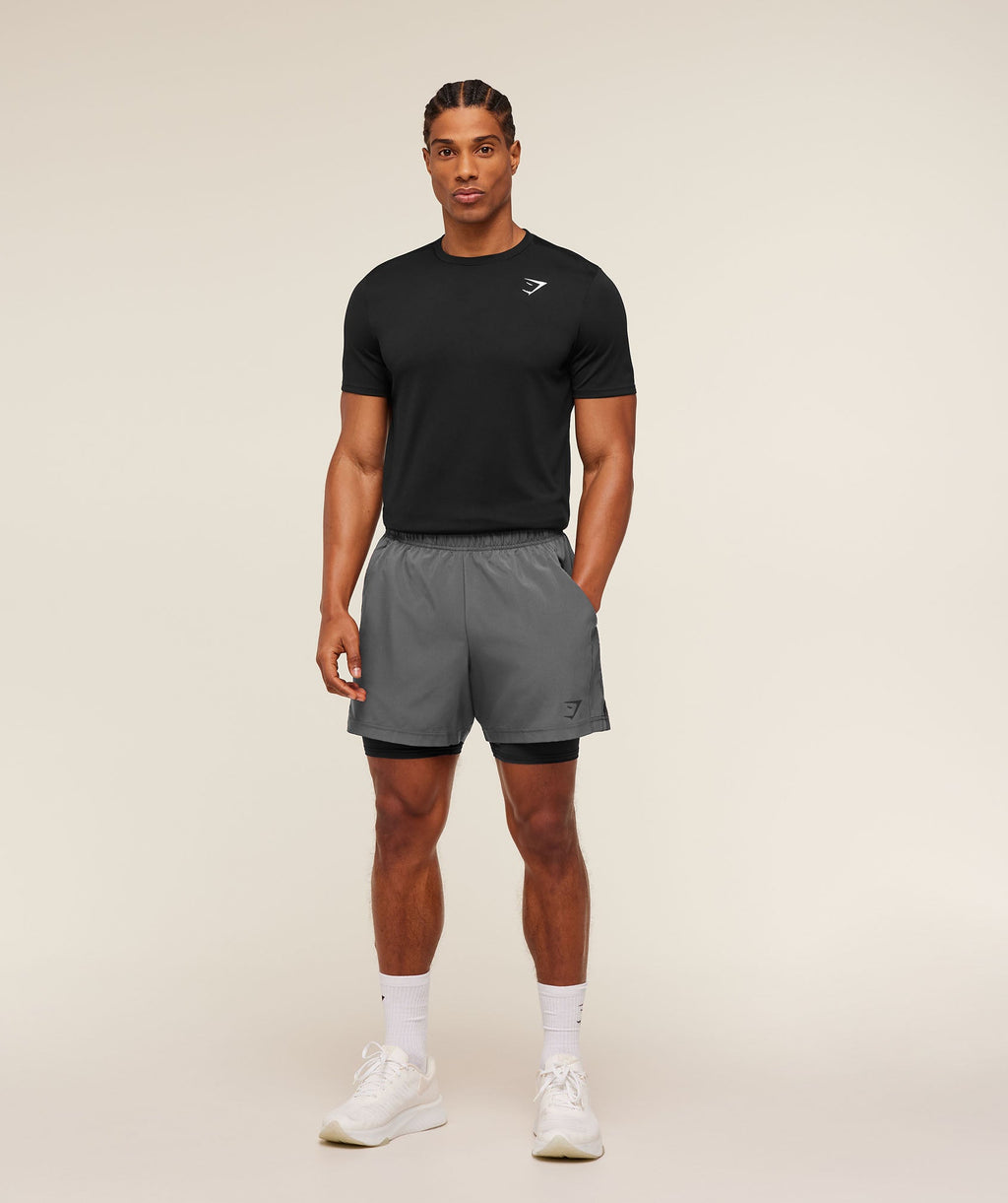 Sport 5" 2 in 1 Shorts - Dark Grey/Black