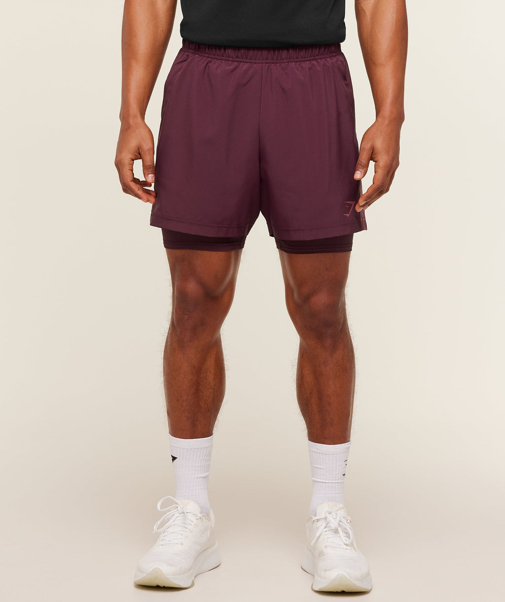 Sport 5" 2 in 1 Shorts - Impact Burgundy/Reset Pink