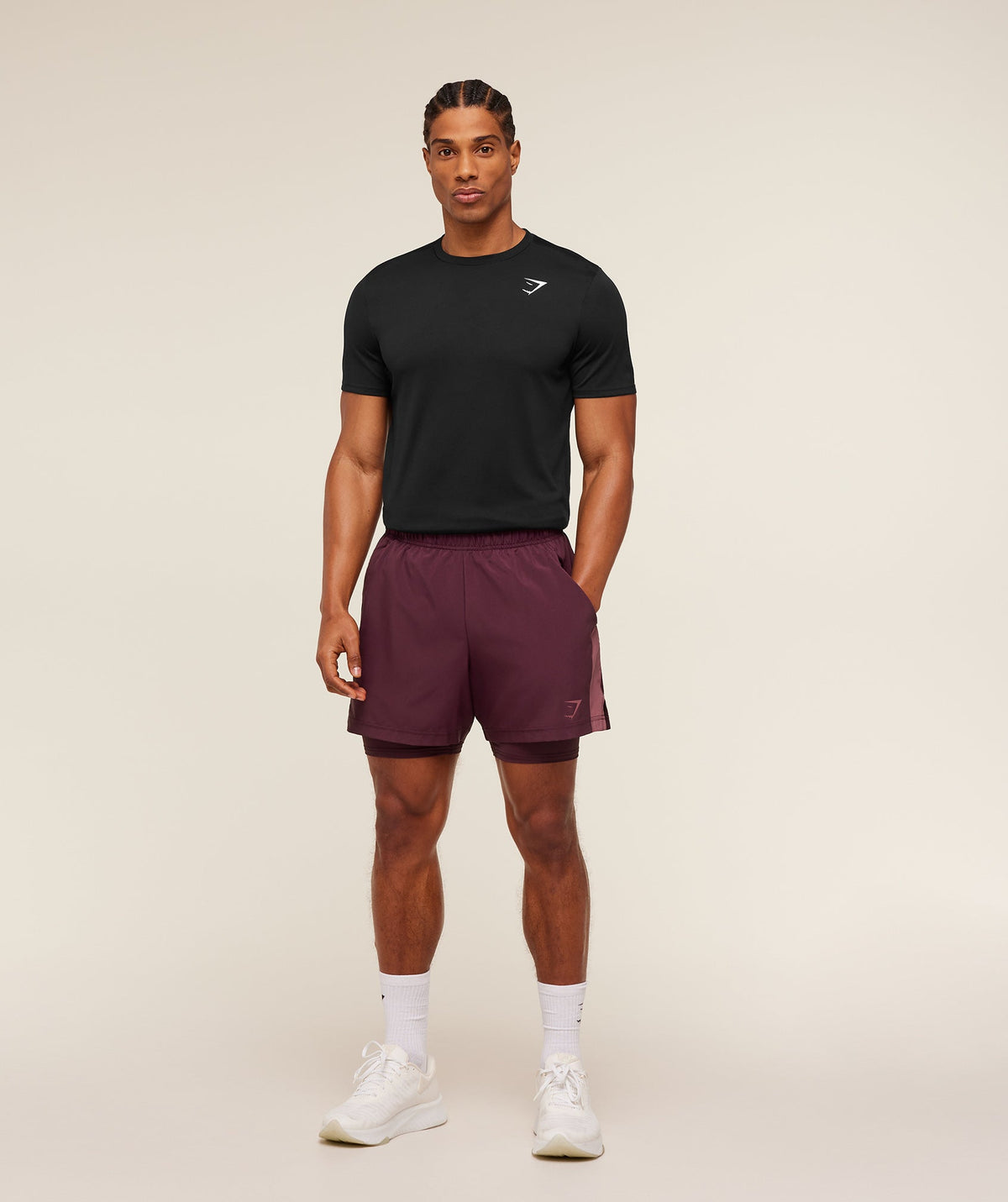 Sport 5" 2 in 1 Shorts - Impact Burgundy/Reset Pink