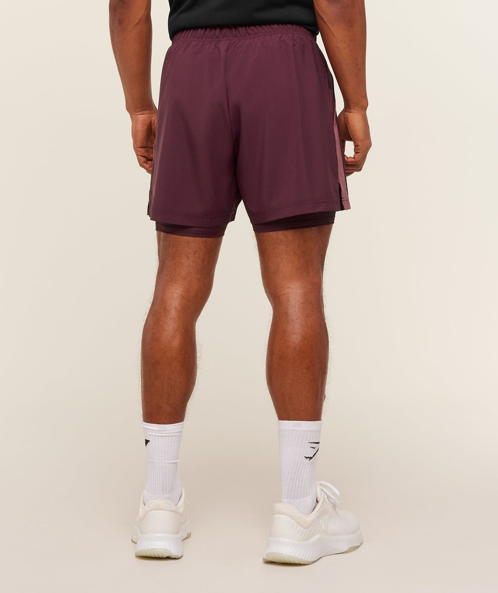 Sport 5" 2 in 1 Shorts - Impact Burgundy/Reset Pink