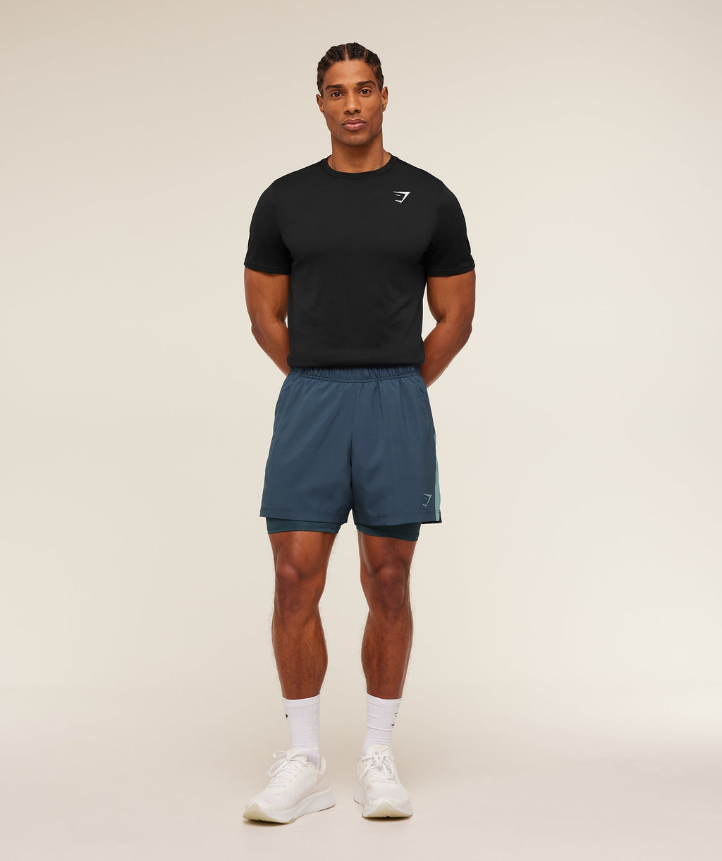 Sport 5" 2 in 1 Shorts - Stealth Blue/Storm Blue
