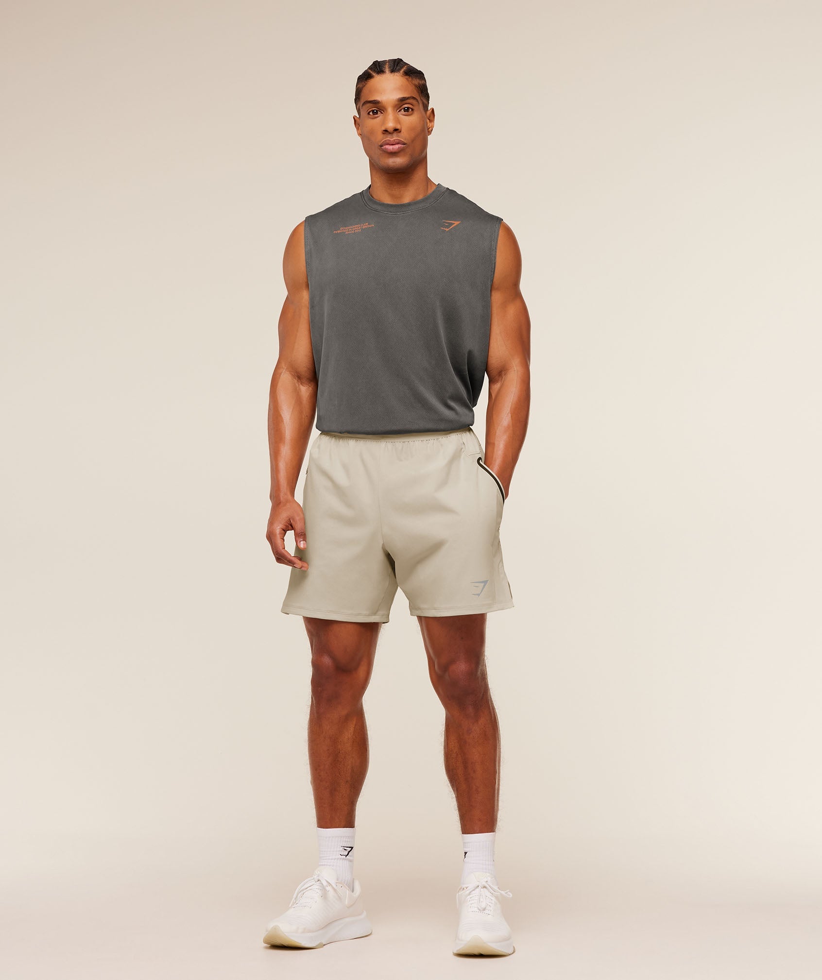 Sport Hybrid 6" Shorts - Pebble Grey