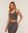 Training Cami Tank With Shelf - Cool Brown