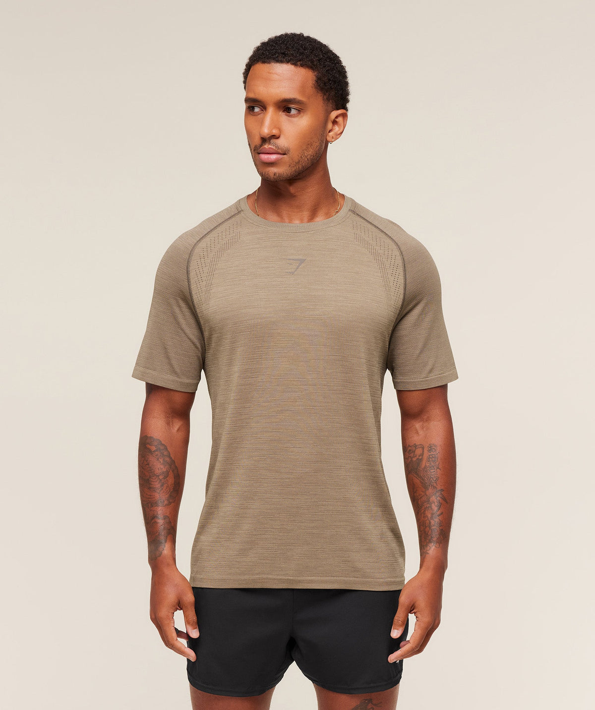 Versatile Seamless T-Shirt - Cement Brown/Camo Brown