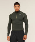 Gymshark Vital 1/4 Zip Verde Olivo - frente