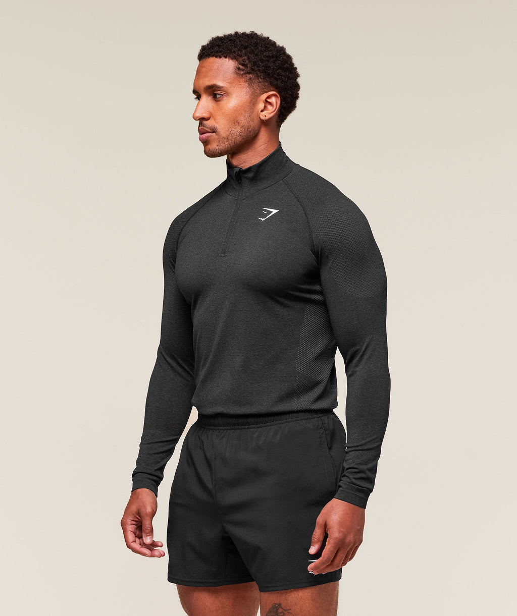 Vital Seamless 1/4 Zip Black/Silhouette Grey