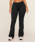 Whitney Mid-High Rise Flared Leggings - Black