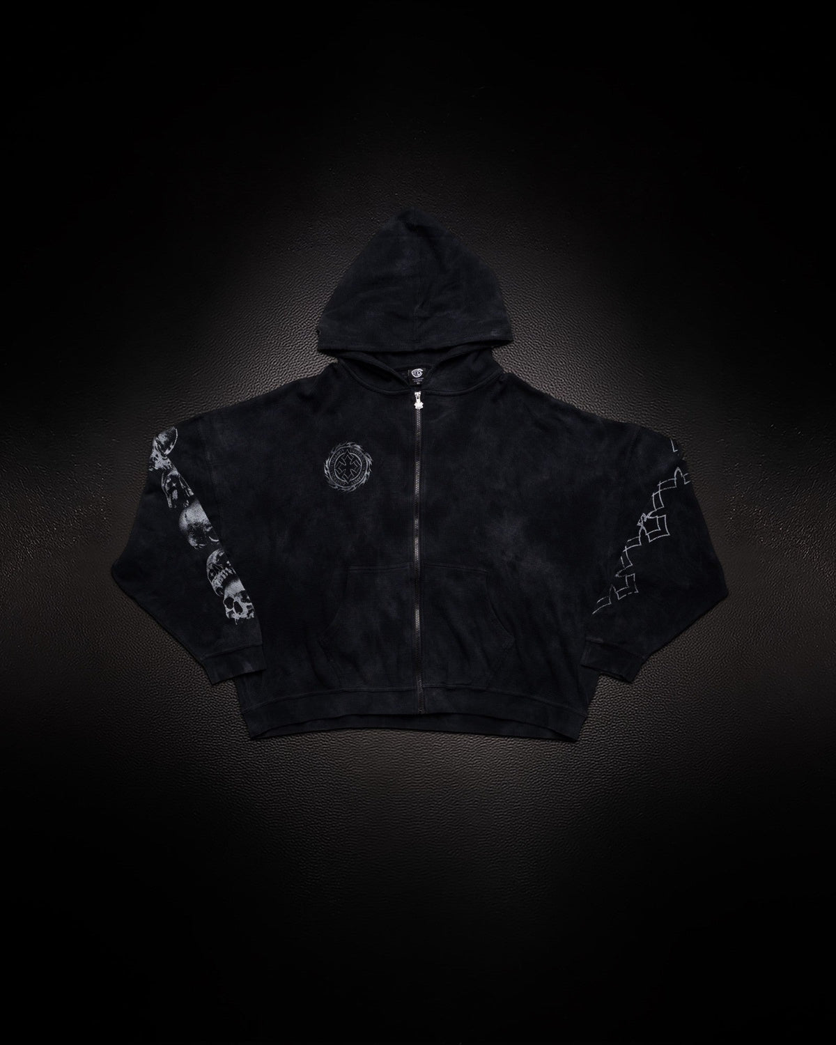 Outlaw Zip Up Hoodie Black with Grey