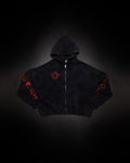 Outlaw Zip Up Hoodie Black with Red
